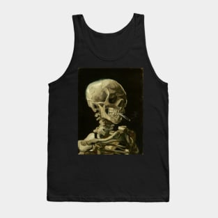 Skull of a Skeleton with Burning Cigarette - Van Gogh Tank Top